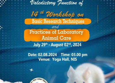 Workshop on Basic Research Techniques and Laboratory Animal Care (29th July to 02nd  August, 2024)